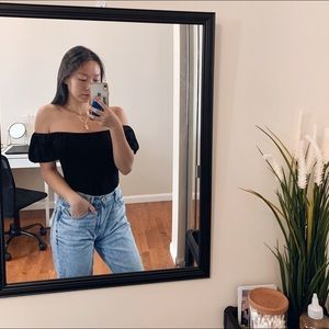 Off the Shoulder Bubble Sleeve Top